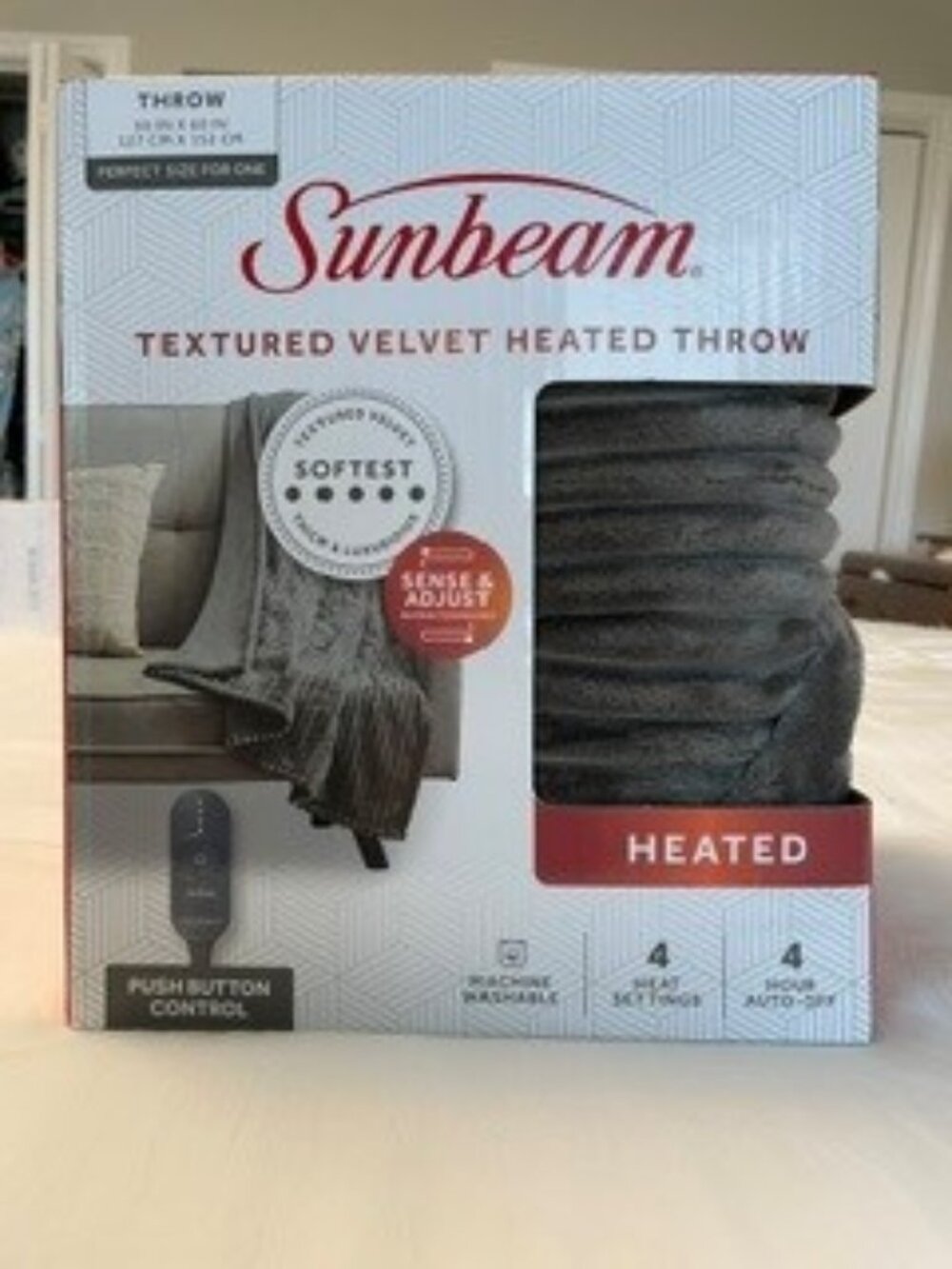 Sunbeam Velvet heated throw blanket